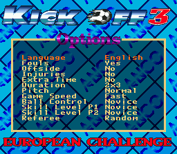 Kick Off 3: European Challenge screenshot 3 for Sega Mega Drive